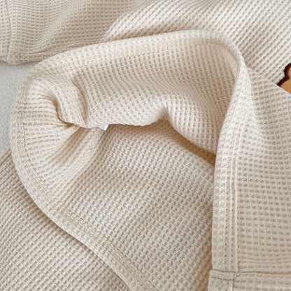 長袖セットアップ ベビー ワッフル セットアップ くま ベア 長袖 トップス パンツ【mh0001224】