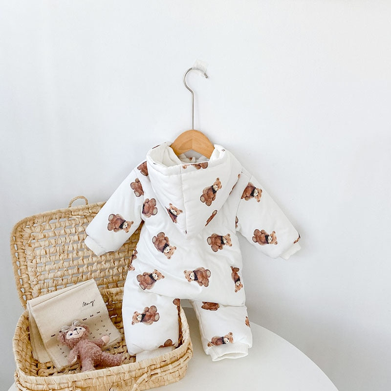 アウタージャンプスーツ ベビー くま ベア フーディ アウター ジャンプスーツ【mh0001428】