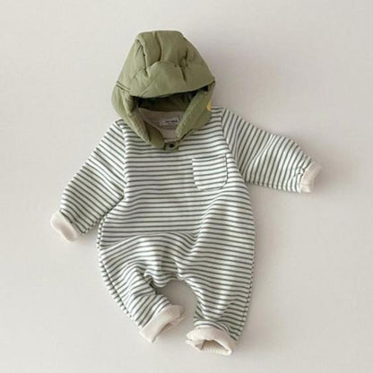 -ベビー ボーダー ロンパース ジャンプスーツ【mh0000198】 - mamahalo shop - 長袖ロンパース -  べビー服 - 子供服 - 男の子 - 女の子