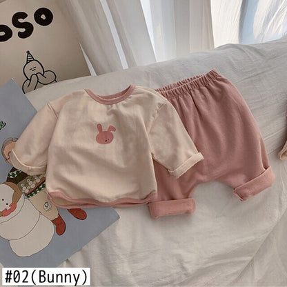 -ベビー アニマル セットアップ トップス パンツ - mamahalo shop - 長袖セットアップ -  べビー服 - 子供服 - 男の子 - 女の子