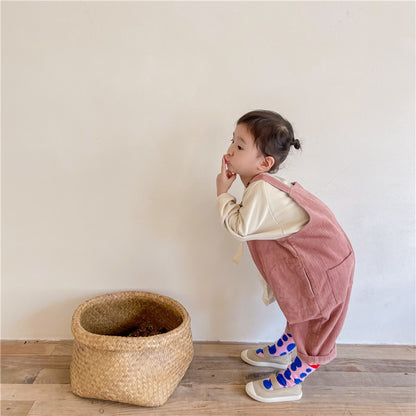 -キッズ コーデュロイ オーバーオール サロペット パンツ【mh0000399】 - mamahalo shop - オーバーオール -  べビー服 - 子供服 - 男の子 - 女の子