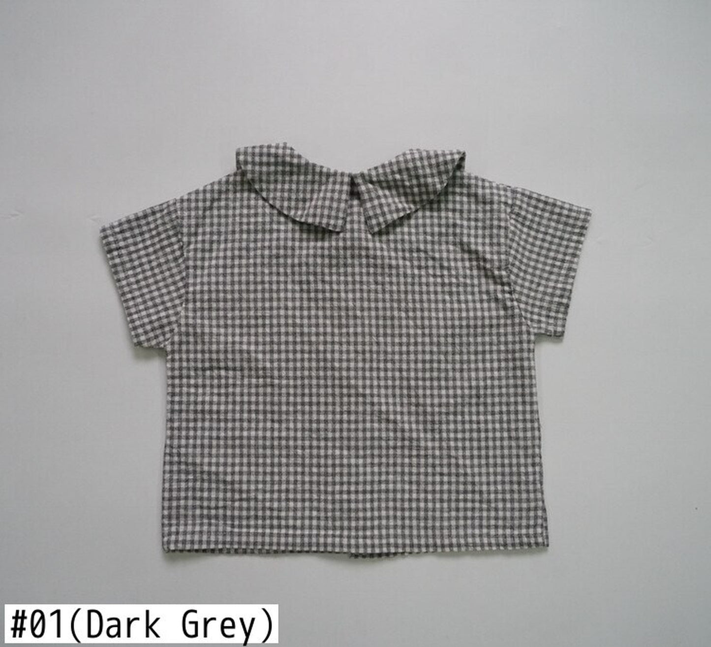 -キッズ ギンガムチェック ブラウス シャツ - mamahalo shop - 半袖シャツ・ブラウス -  べビー服 - 子供服 - 男の子 - 女の子