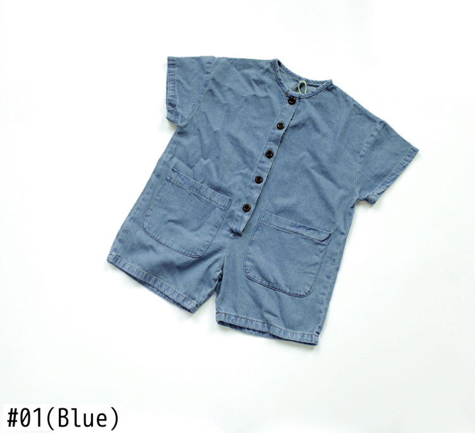 -キッズ デニム 半袖 ジャンプスーツ 48918290 - mamahalo shop - 半袖ジャンプスーツ -  べビー服 - 子供服 - 男の子 - 女の子