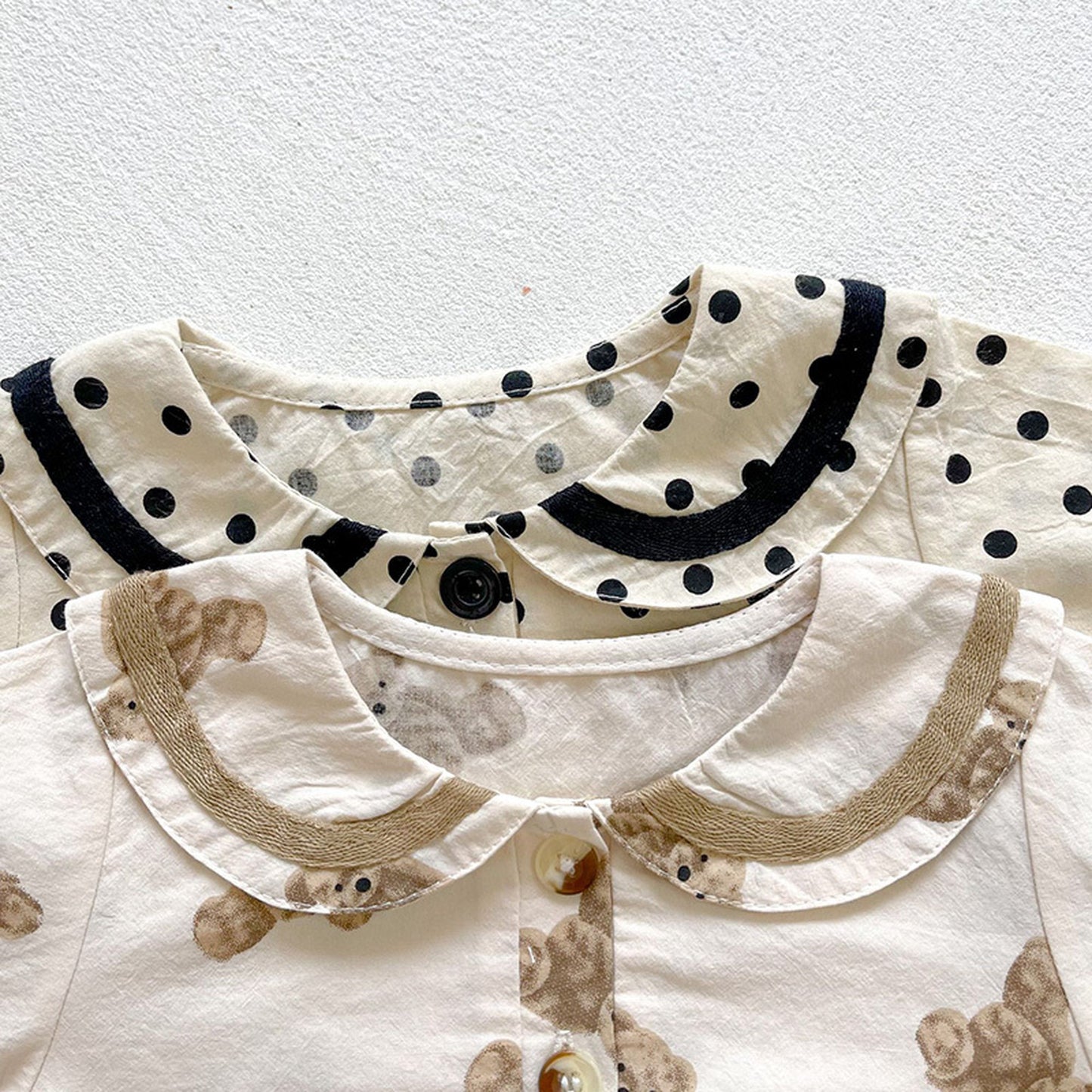 -ベビー くま みずたま 長袖ロンパース【mh0000053】 - mamahalo shop - 長袖ロンパース -  べビー服 - 子供服 - 男の子 - 女の子