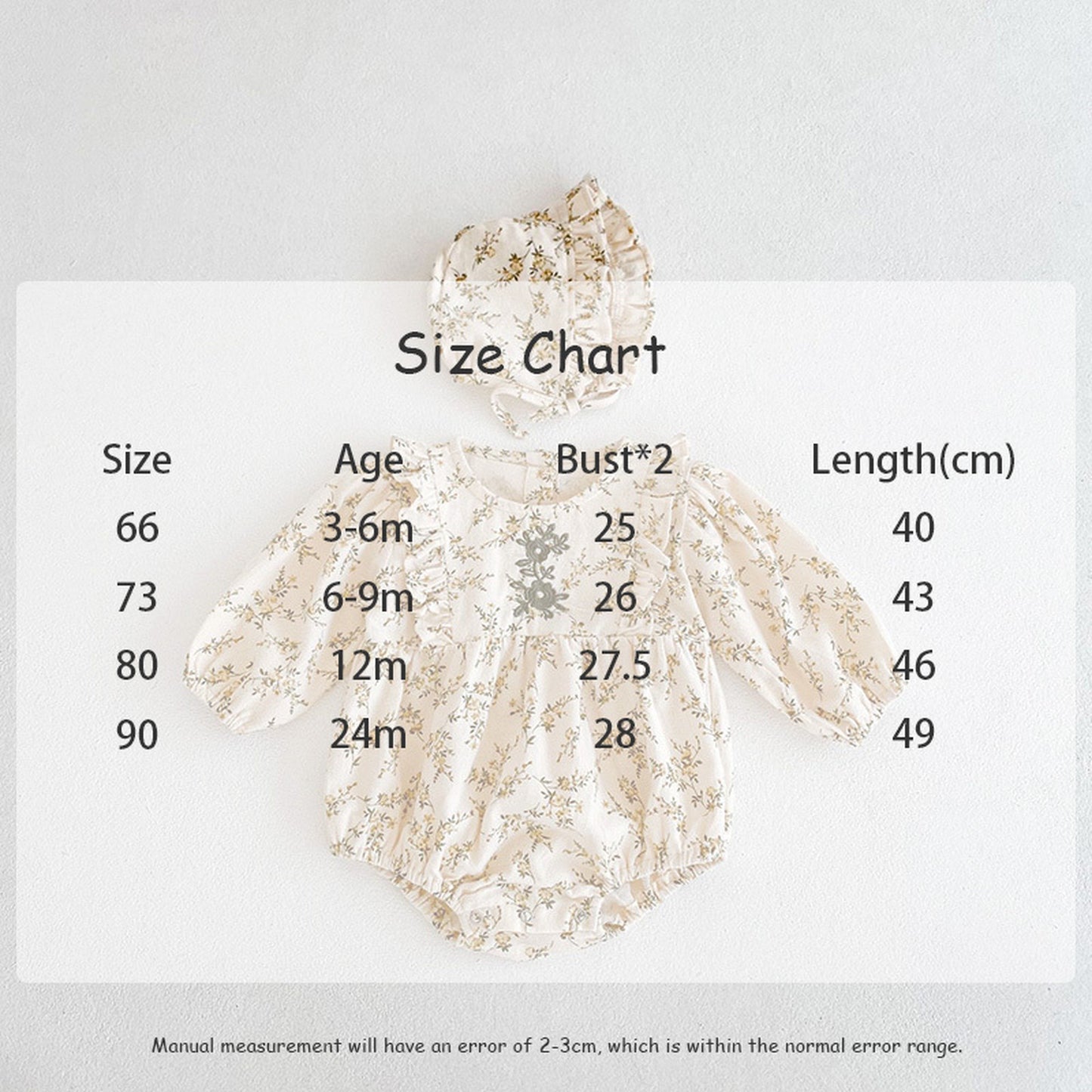 -ベビー フラワー ロンパース ボンネット セット【mh0000073】 - mamahalo shop - 長袖ロンパース -  べビー服 - 子供服 - 男の子 - 女の子