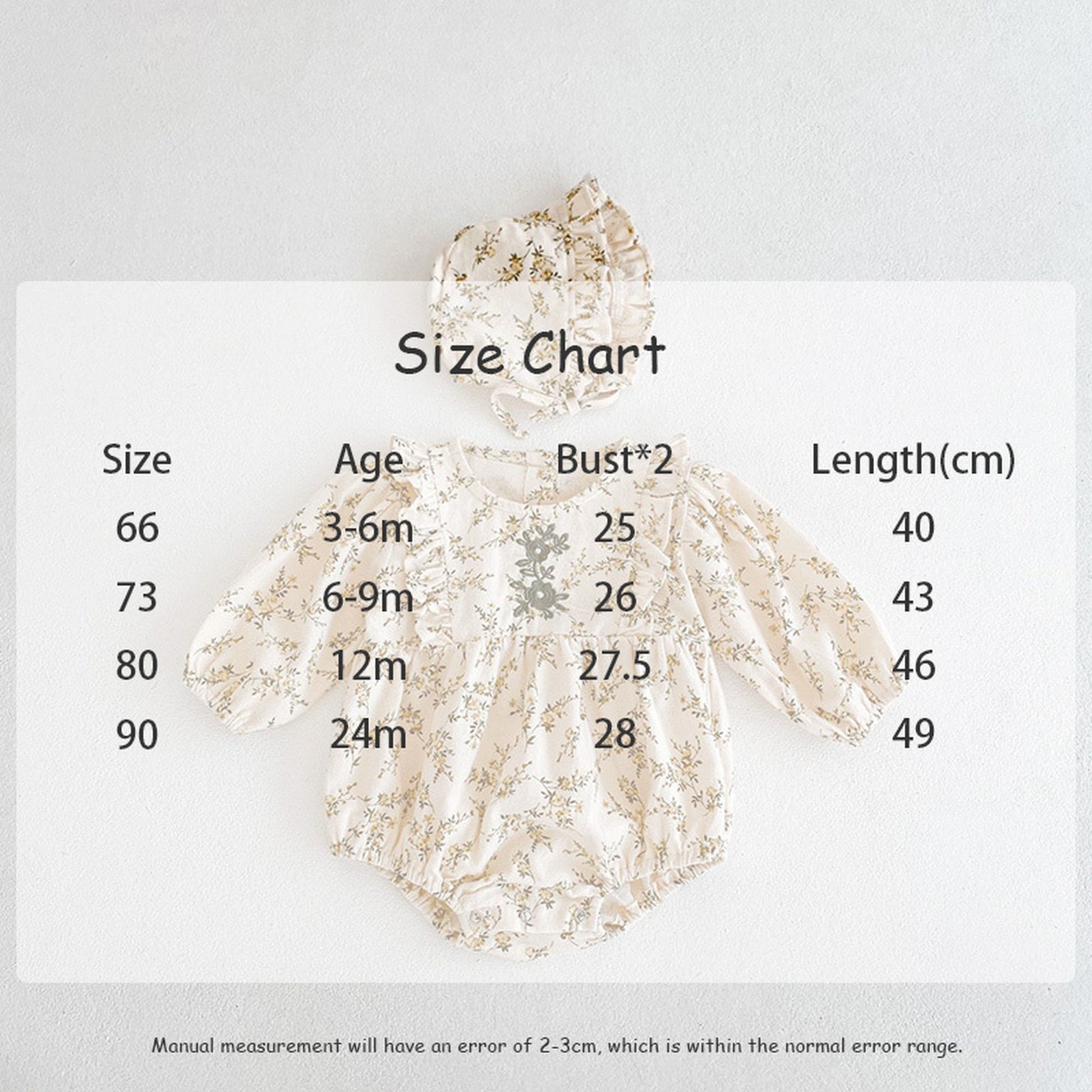 -ベビー フラワー ロンパース ボンネット セット【mh0000073】 - mamahalo shop - 長袖ロンパース -  べビー服 - 子供服 - 男の子 - 女の子