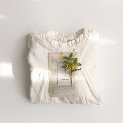 -キッズ フリルネック Aライン ワンピース【mh0000203】 - mamahalo shop - 長袖ワンピース -  べビー服 - 子供服 - 男の子 - 女の子