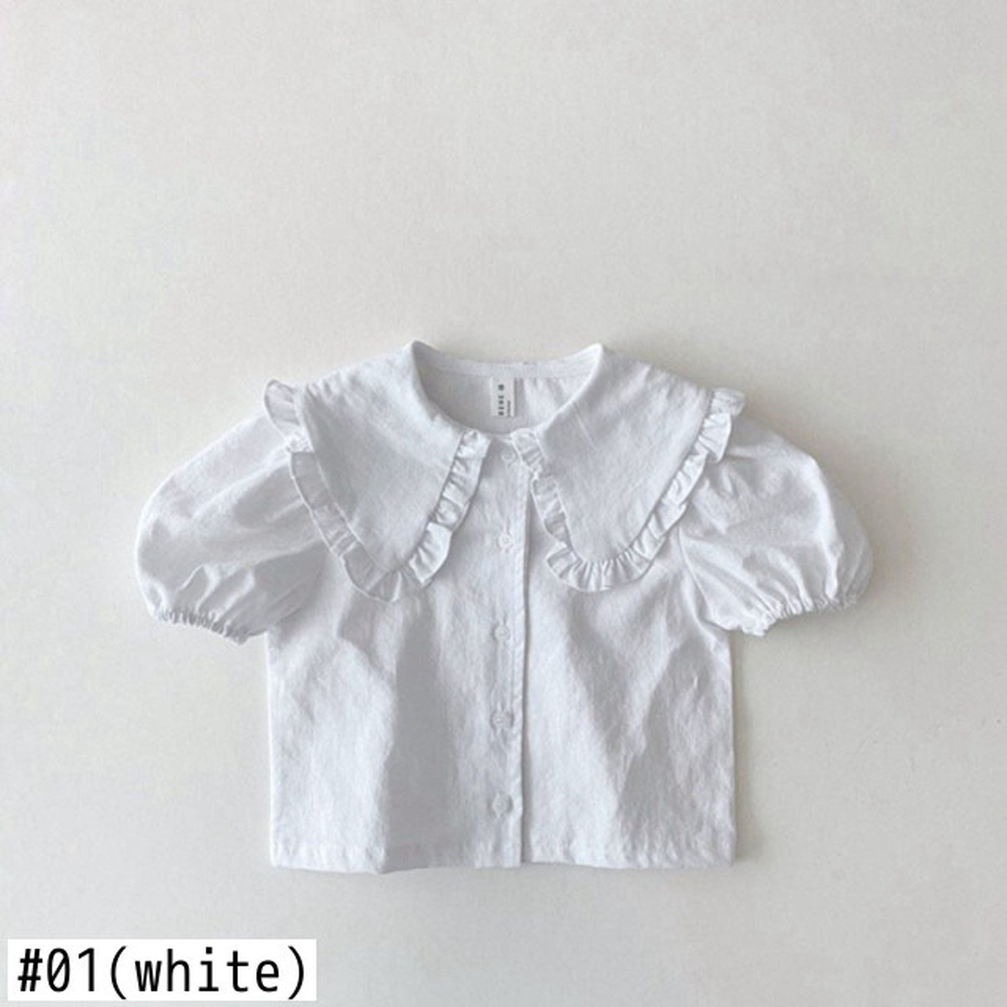 ★ベビー ビッグ襟 半袖 パフスリーブ ブラウス シャツ ハート チェックフラワー 無地 51380527 - mamahalo shop - 半袖シャツ・ブラウス - ベビー服 - 子供服 - 男の子 - 女の子