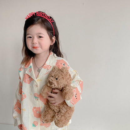 -キッズ くま ベア 長袖 パジャマ セット - mamahalo shop - 長袖パジャマ -  べビー服 - 子供服 - 男の子 - 女の子