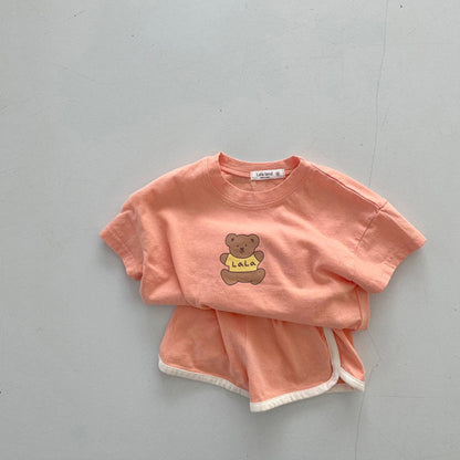 -ベビー くま セットアップ Tシャツ パンツ【mh0000054】 - mamahalo shop - 半袖セットアップ -  べビー服 - 子供服 - 男の子 - 女の子