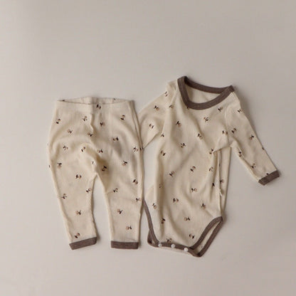 -ベビー フラワー セットアップ ロンパース トップス パンツ 帽子 ヘアバンド - mamahalo shop - ロンパースセットアップ -  べビー服 - 子供服 - 男の子 - 女の子