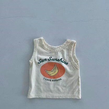-ベビー セットアップ レモン バナナ タンクトップ トラックパンツ ショートパンツ【mh0000706】 - mamahalo shop - ノースリーブセットアップ -  べビー服 - 子供服 - 男の子 - 女の子