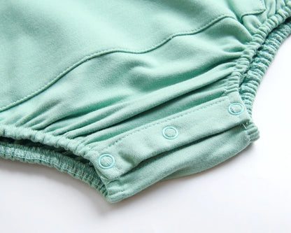 -ベビー フラワー ロンパース リボン ヘアバンド セット - mamahalo shop - 長袖ロンパース -  べビー服 - 子供服 - 男の子 - 女の子