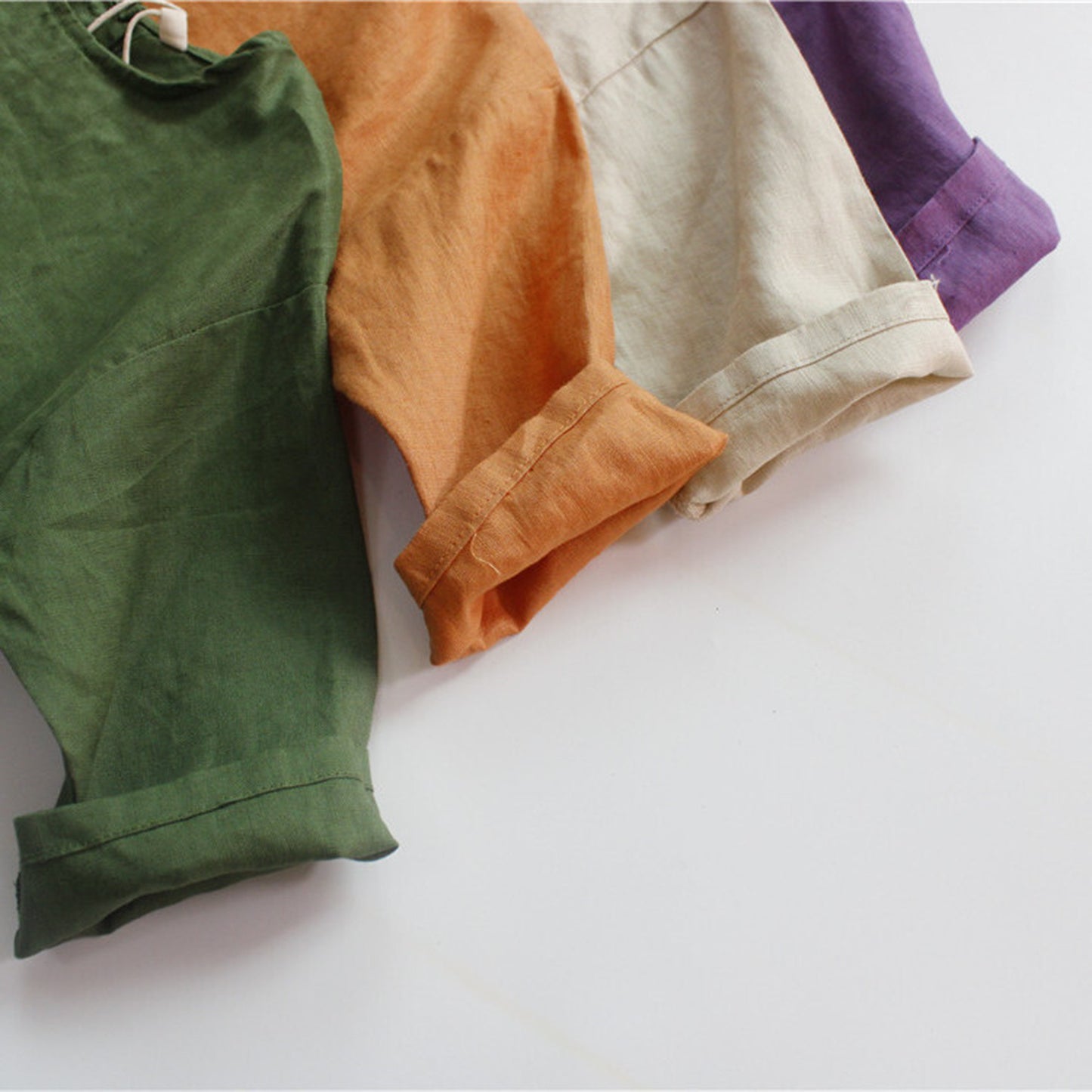 -キッズ コットンリネン 長袖 シャツ トップス - mamahalo shop - 長袖Tシャツ -  べビー服 - 子供服 - 男の子 - 女の子