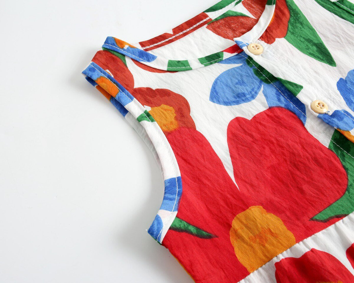 -ベビー フラワープリント ノースリーブジャンプスーツ タンクトップロンパース リゾートウェア 4カラー【mh0000482】 - mamahalo shop - ノースリーブジャンプスーツ -  べビー服 - 子供服 - 男の子 - 女の子