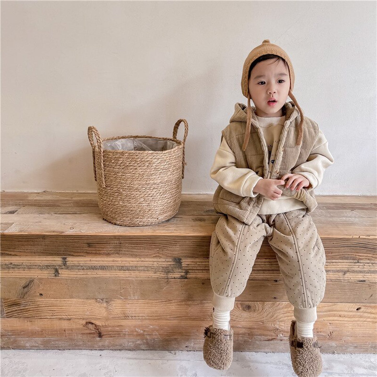 -キッズ みずたまドット 厚手 パンツ【mh0000255】 - mamahalo shop - ロングパンツ・スウェットパンツ -  べビー服 - 子供服 - 男の子 - 女の子