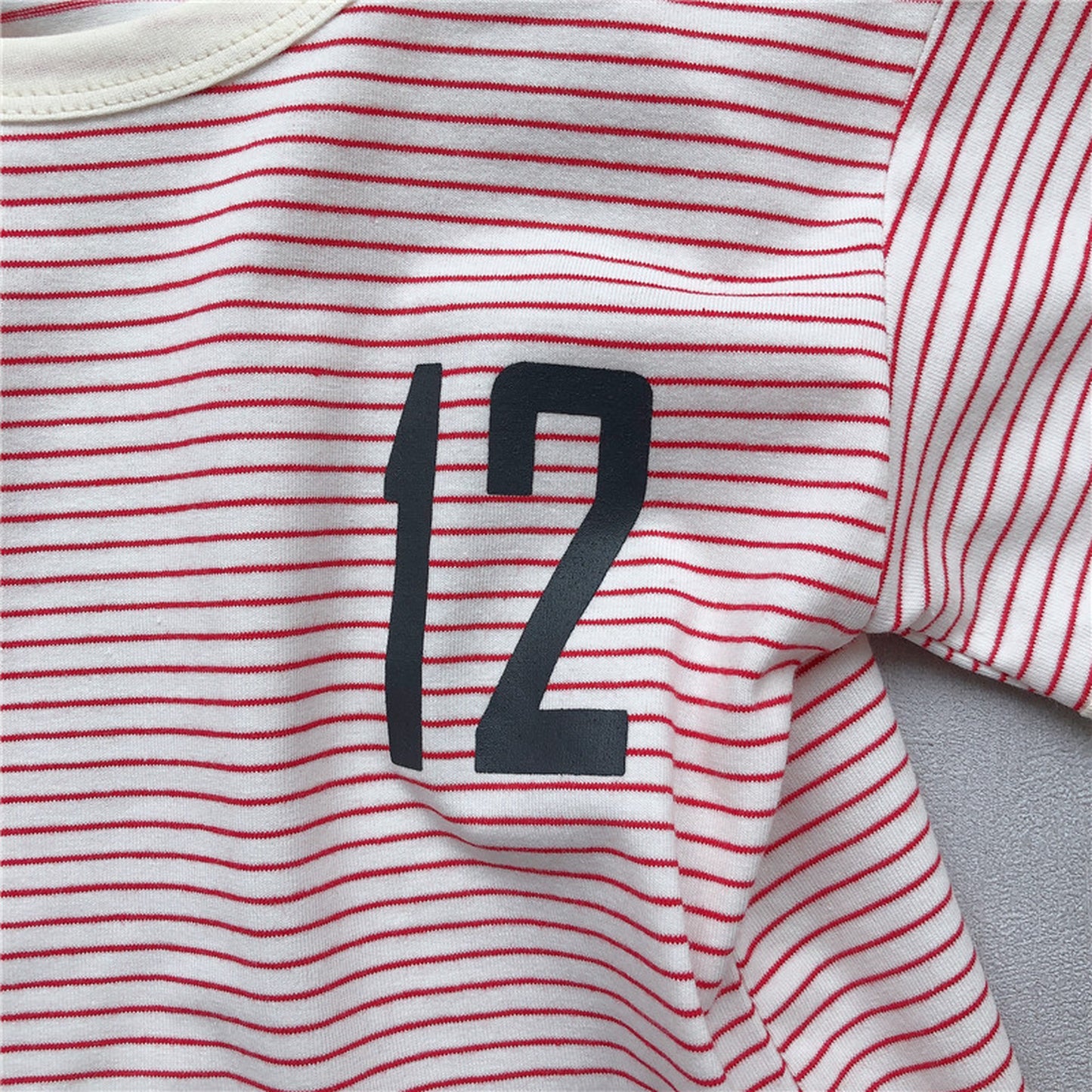 -キッズ ボーダー 半袖Tシャツ - mamahalo shop - 半袖Tシャツ -  べビー服 - 子供服 - 男の子 - 女の子