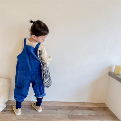 -キッズ コーデュロイ オーバーオール サロペット パンツ【mh0000399】 - mamahalo shop - オーバーオール -  べビー服 - 子供服 - 男の子 - 女の子