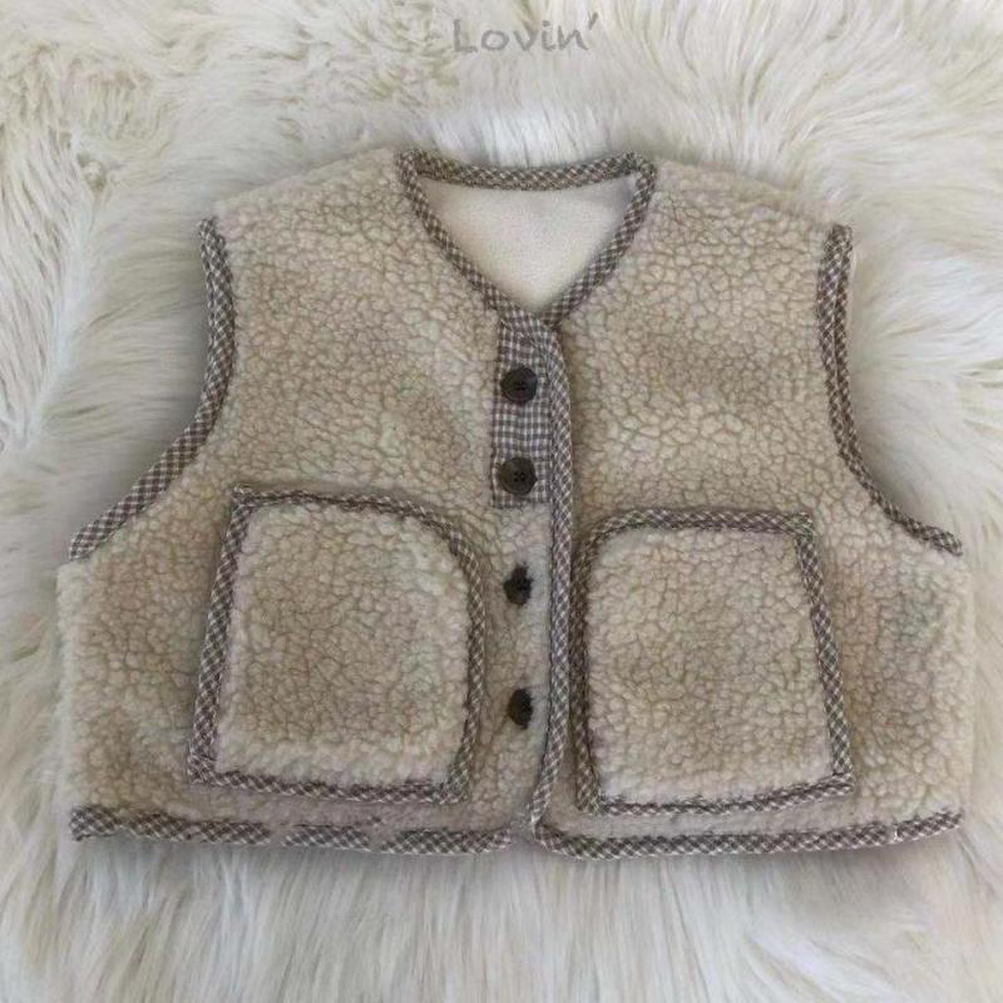 -ベビー ボア ベスト アウター【mh0000239】 - mamahalo shop - ベスト -  べビー服 - 子供服 - 男の子 - 女の子