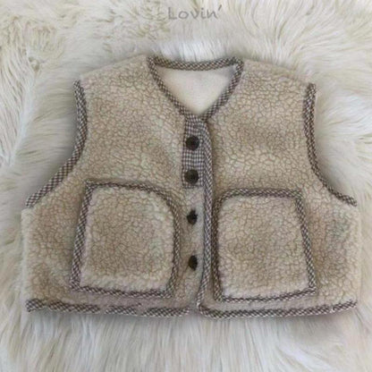 -ベビー ボア ベスト アウター【mh0000239】 - mamahalo shop - ベスト -  べビー服 - 子供服 - 男の子 - 女の子