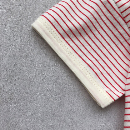 -キッズ ボーダー 半袖Tシャツ - mamahalo shop - 半袖Tシャツ -  べビー服 - 子供服 - 男の子 - 女の子