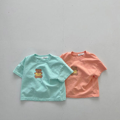 -ベビー くま セットアップ Tシャツ パンツ【mh0000054】 - mamahalo shop - 半袖セットアップ -  べビー服 - 子供服 - 男の子 - 女の子