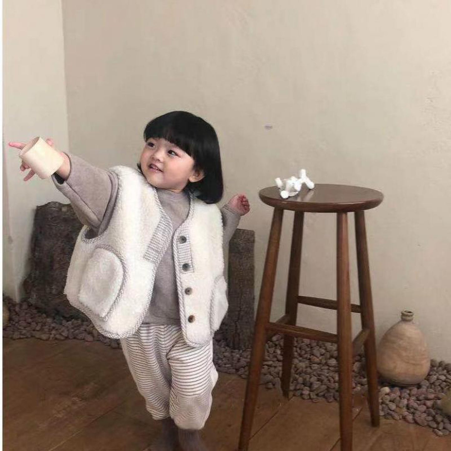 -ベビー ボア ベスト アウター【mh0000239】 - mamahalo shop - ベスト -  べビー服 - 子供服 - 男の子 - 女の子