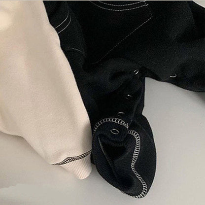 -ベビーロンパース ステッチ長袖ジャンプスーツ 2カラー - mamahalo shop - 長袖ロンパース -  べビー服 - 子供服 - 男の子 - 女の子