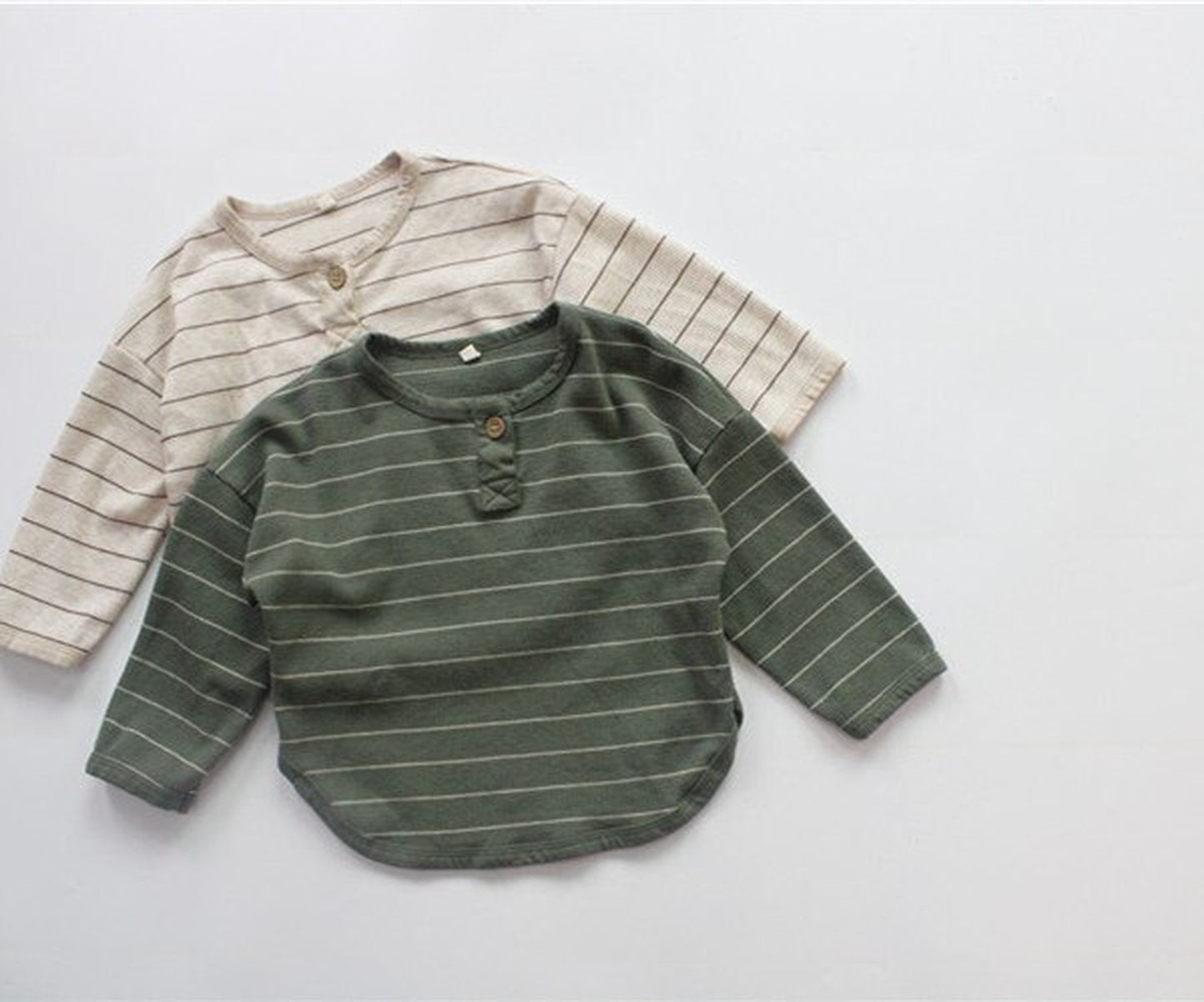 -キッズ ボーダー 長袖 Tシャツ トップス - mamahalo shop - 長袖Tシャツ -  べビー服 - 子供服 - 男の子 - 女の子