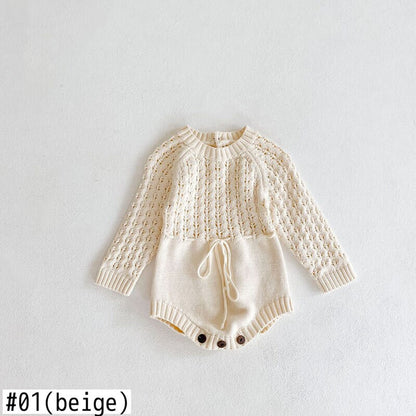 -ベビー ニット レース ロンパース【mh0000429】 - mamahalo shop - 長袖ロンパース -  べビー服 - 子供服 - 男の子 - 女の子