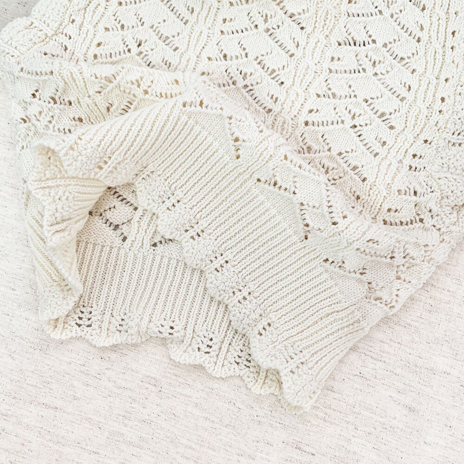 -ベビーキッズトップス レースニット フリル襟ベスト クリームアイボリー/イエロー/2カラー - mamahalo shop - ベスト -  べビー服 - 子供服 - 男の子 - 女の子