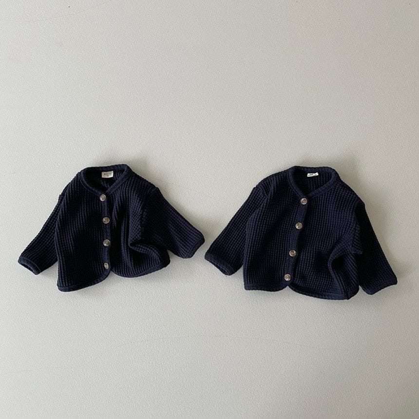 カーディガン・パーカー ベビー ワッフル ニット カーディガン【mh0001599】