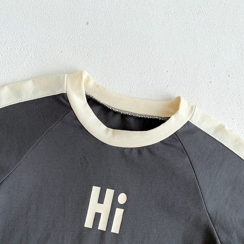 半袖セットアップ ベビー セットアップ レターロゴ 半袖 Tシャツ サイドライン パンツ【mh0001250】