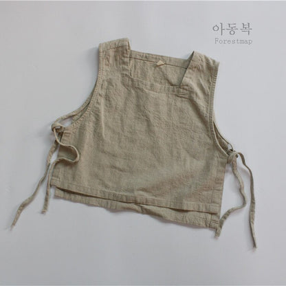 ベスト Beige / 12M 80cm キッズ コットンリネン ベスト トップス【mh0001296】