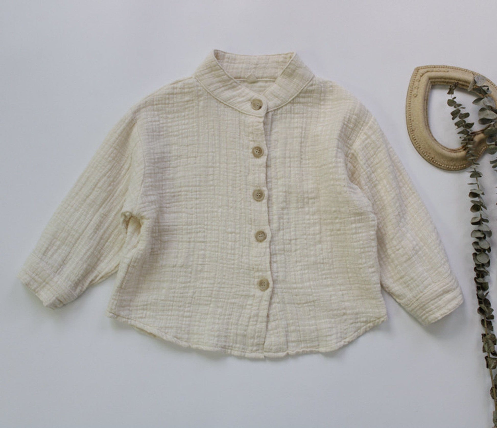 長袖シャツ・ブラウス Beige / 24M 80cm キッズ コットンリネン シャツ【mh0000325】