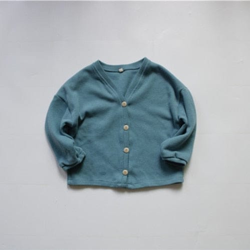 カーディガン・パーカー Blue / 3T 90cm キッズ ニット カーディガン シンプルベーシック【mh0000120】