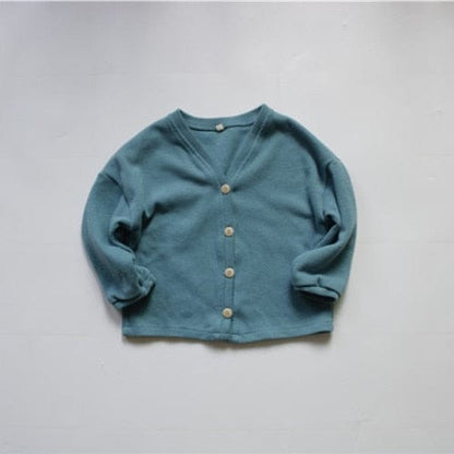カーディガン・パーカー Blue / 3T 90cm キッズ ニット カーディガン シンプルベーシック【mh0000120】