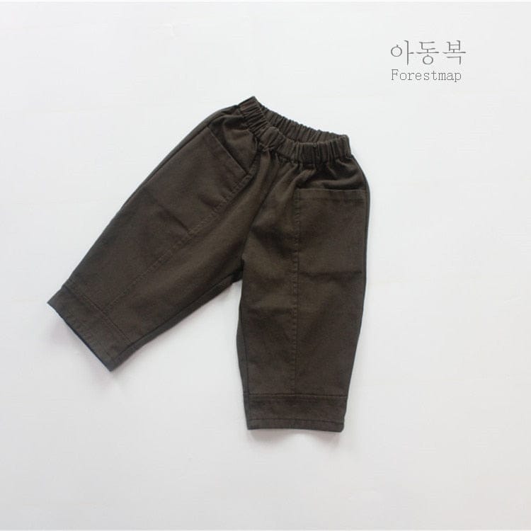 ロングパンツ・スウェットパンツ Dark Gray / 12M 80cm キッズ コットンリネン ポケット ルーズ パンツ ズボン【mh0001302】