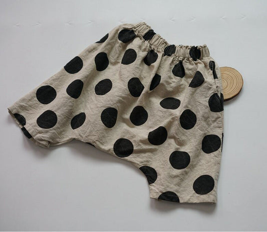 ハーフパンツ・ショートパンツ Dot / 80cm キッズ ポルカドット サルエルパンツ コットンリネン【mh0000531】