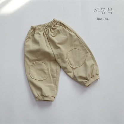 ロングパンツ・スウェットパンツ Khaki / 12M 80cm キッズ 無地 膝パッチ ルーズ ランタン パンツ ズボン【mh0001306】
