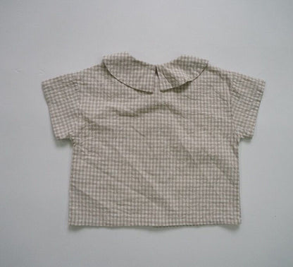 半袖シャツ・ブラウス Khaki / 24M 80cm キッズ ギンガムチェック ブラウス シャツ【mh0000521】