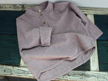 長袖シャツ・ブラウス キッズ スタンドカラー シャツ【mh0000014】