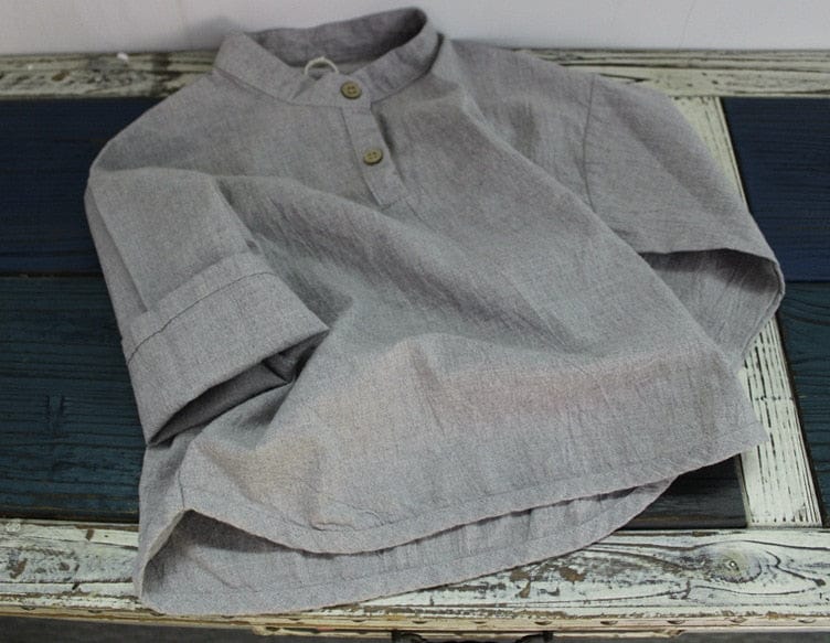 長袖シャツ・ブラウス キッズ スタンドカラー シャツ【mh0000014】