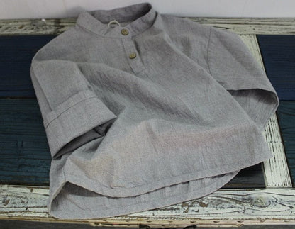 長袖シャツ・ブラウス キッズ スタンドカラー シャツ【mh0000014】