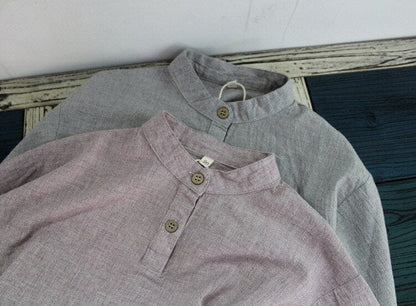 長袖シャツ・ブラウス キッズ スタンドカラー シャツ【mh0000014】