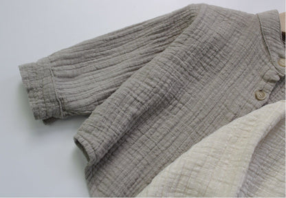 長袖シャツ・ブラウス キッズ コットンリネン シャツ【mh0000325】