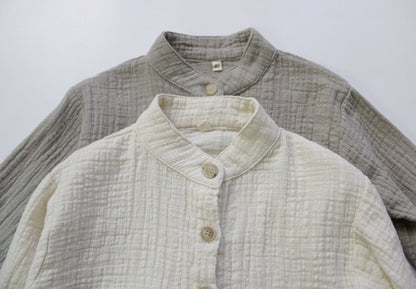長袖シャツ・ブラウス キッズ コットンリネン シャツ【mh0000325】