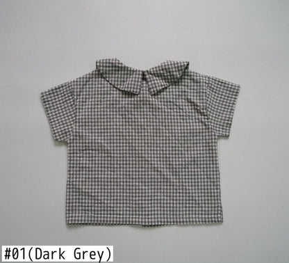 半袖シャツ・ブラウス キッズ ギンガムチェック ブラウス シャツ【mh0000521】