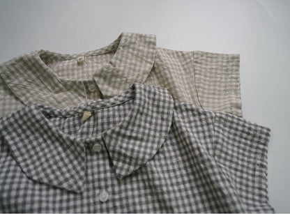 半袖シャツ・ブラウス キッズ ギンガムチェック ブラウス シャツ【mh0000521】