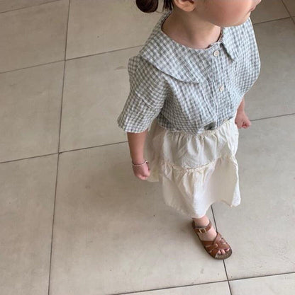 半袖シャツ・ブラウス キッズ ギンガムチェック ブラウス シャツ【mh0000521】